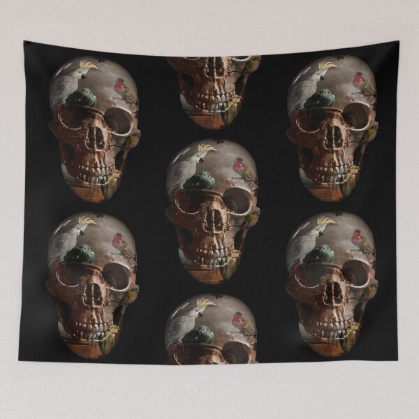 Item preview, Painted Baroque Skull with Birds designed and sold by EvilLeftHand.