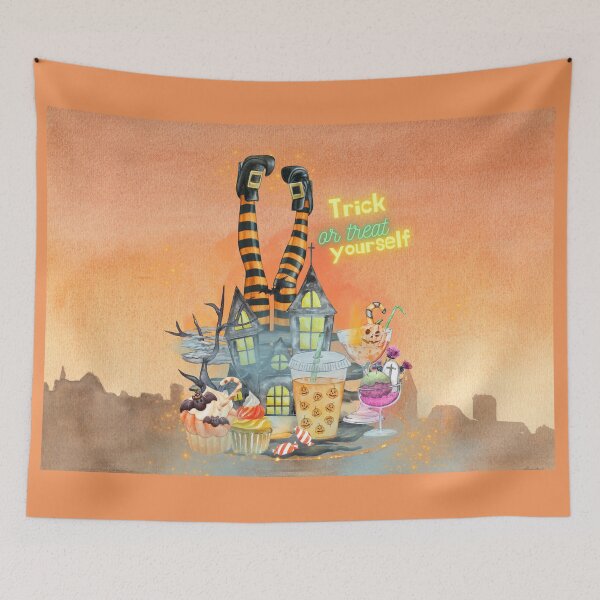 Item preview, Halloween "Trick or Treat Yourself" Fun graphic design, Spooky Autumn Vibes designed and sold by Lunardreams54.