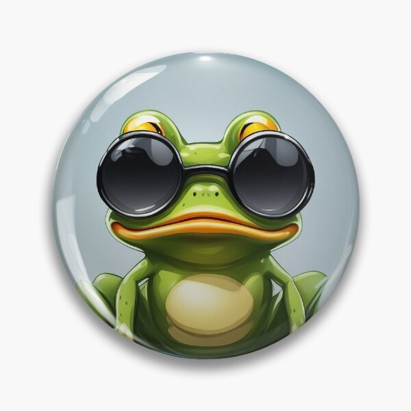 Aperçu de l'œuvre Grenouille de dessin animé avec des lunettes de soleil créée et vendue par RaphDesign.