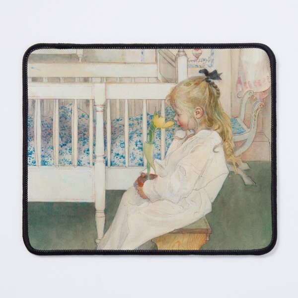 Artikelvorschau, Im Nachthemd, Lisbeth mit gelber Tulpe (1894) – Carl Larsson entworfen und verkauft von SALON DES ARTS.