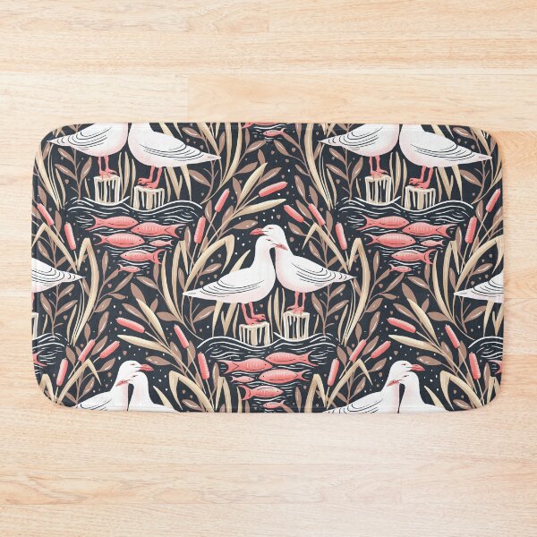 Item preview, dreamy pair of seagulls in the lake - collection "Lake life" - neutral beige and pink designed and sold by RenattaZare.