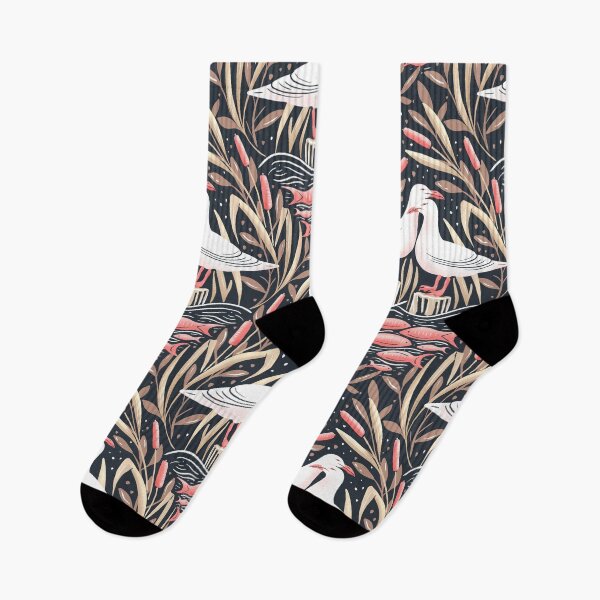 Item preview, dreamy pair of seagulls in the lake - collection "Lake life" - neutral beige and pink designed and sold by RenattaZare.