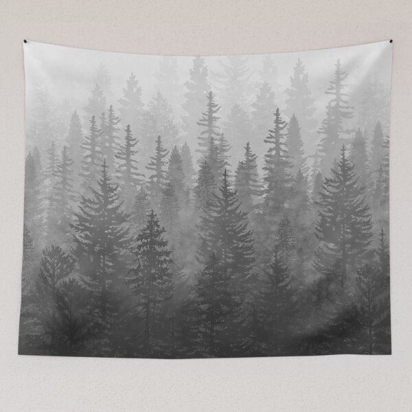 Item preview, My Misty Secret Forest - black & white designed and sold by maryedenoa.