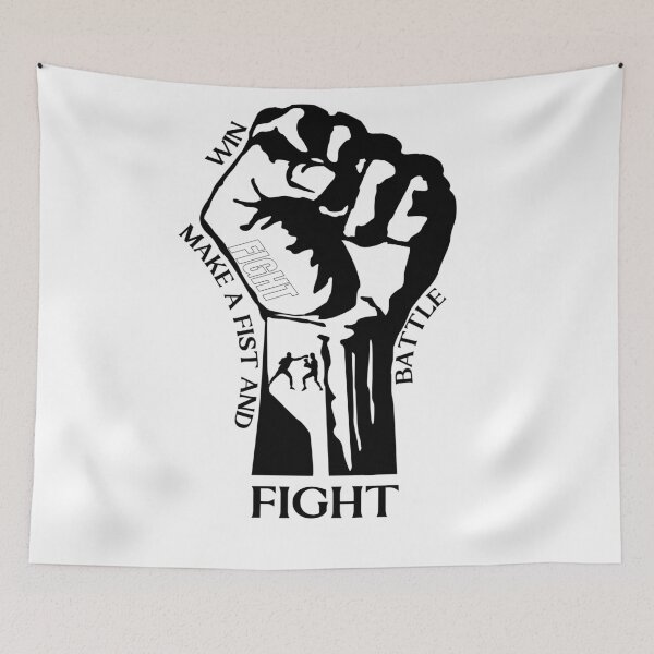 Item preview, MAKE A FIST AND FIGHT - BATTLE (Black) designed and sold by RANDOMNESS.