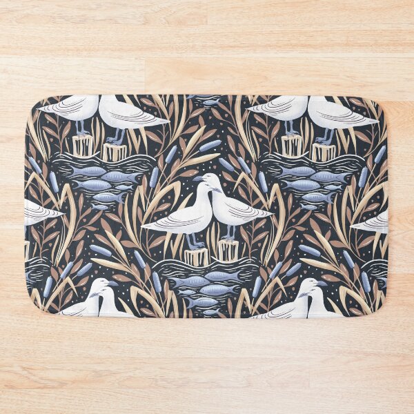 Item preview,  dreamy pair of seagulls in the lake - collection "Lake life" - neutral beige and blue designed and sold by RenattaZare.