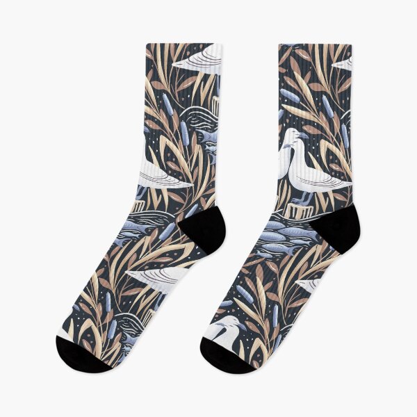 Item preview,  dreamy pair of seagulls in the lake - collection "Lake life" - neutral beige and blue designed and sold by RenattaZare.
