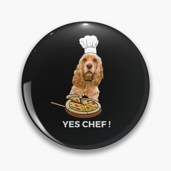 Aperçu de l'œuvre Cuisinier Cocker Spanial, portant une toque de chef, dites oui, chef amoureux des chiens créée et vendue par Kissudesign.
