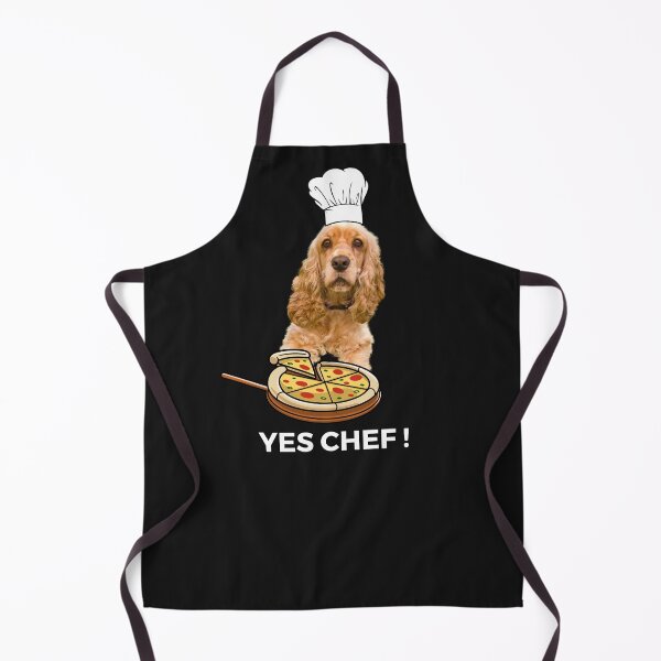 Item preview, Cocker Spanial cook, wearing chef hat say yes chef dog lover designed and sold by Kissudesign.