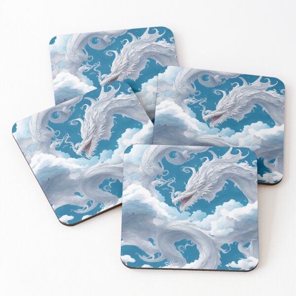 Item preview, White dragon, clouds designed and sold by CoolPixels.