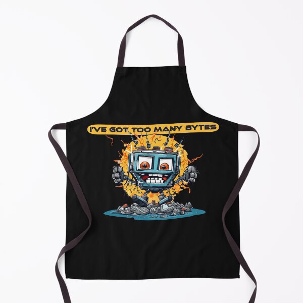 Item preview, Tech Humor Robot T-Shirt: 'I've Got Too Many Bytes' - Overloaded Cartoon Robot Design designed and sold by The-Sinister.