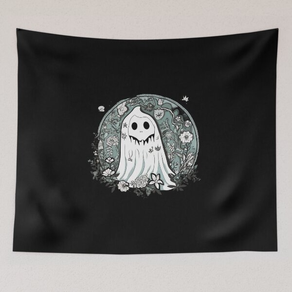 Item preview, Halloween Time, Spooky Ghost with Flowers designed and sold by Amazing-Kortez.