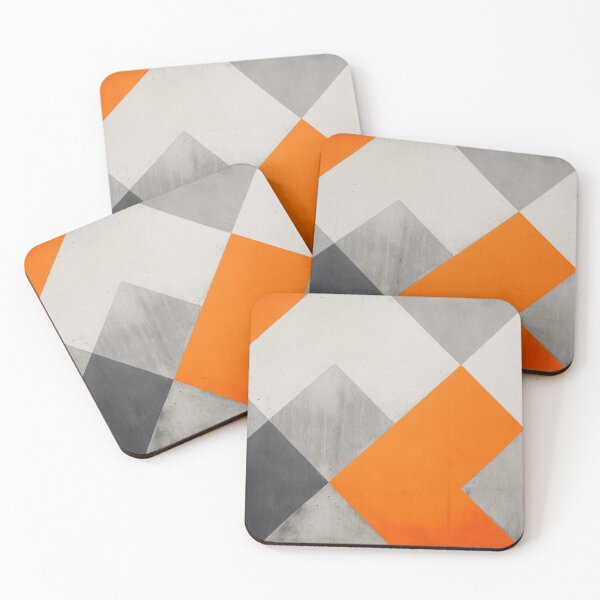 Item preview, Orange and Grey triangles with Concrete Texture I. designed and sold by sylviabosky.