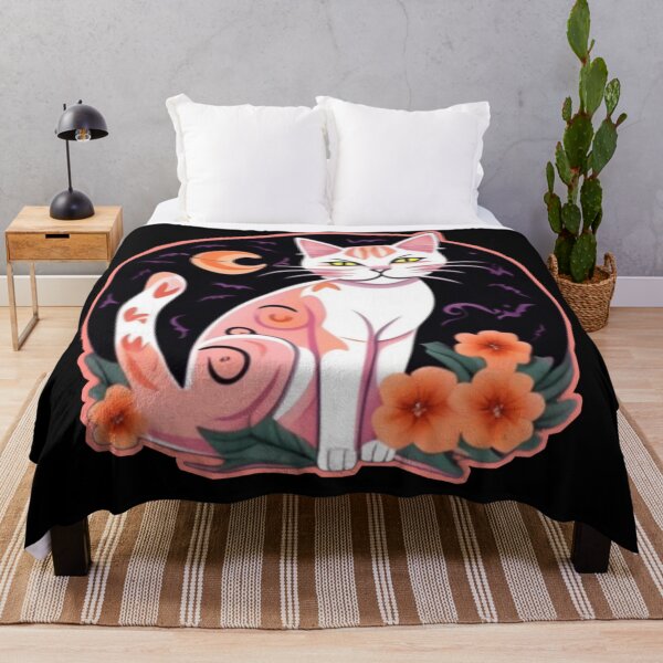 Item preview, Pink kitty floral  designed and sold by Roxburylane.