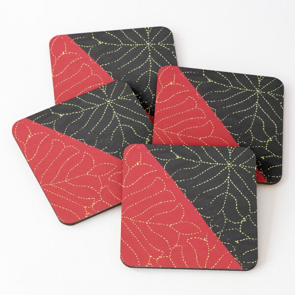 Item preview,  Black and red Nakshi kantha or embroidered quilt  designed and sold by FCEalin.