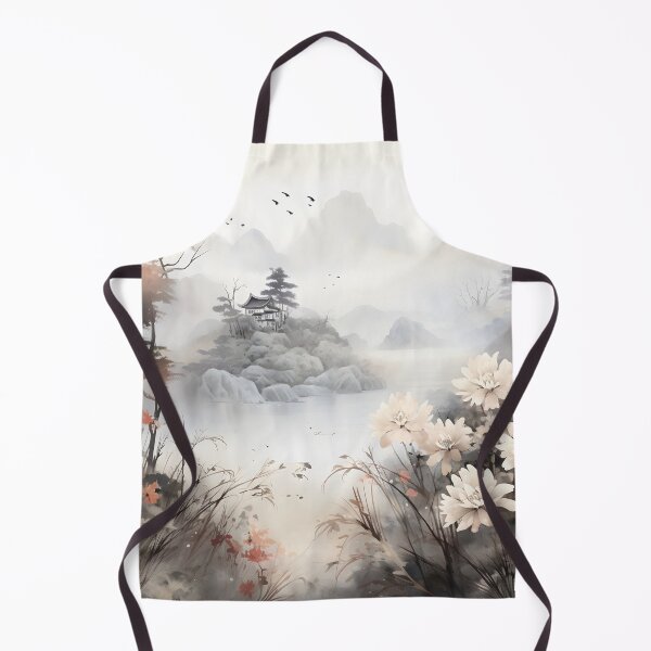 Item preview, foggy bottom and flowers in the meadow, illustration canvas prints designed and sold by aiartbay.