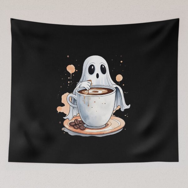 Item preview, Caffeine Addict Halloween Ghost XII designed and sold by DevemDavam.