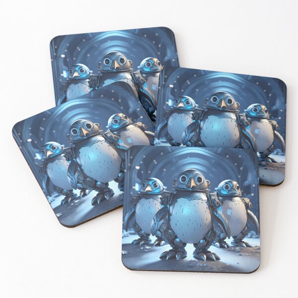 Item preview, “Blue Mech Penguins: A Digital Dive” designed and sold by Art-Vortex-fr.