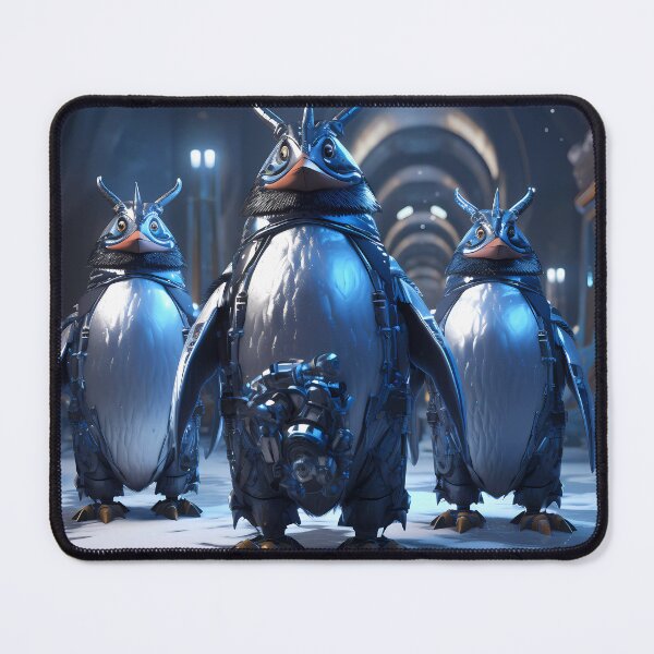 Item preview, “Blue Mech Penguins: A Digital Dive” designed and sold by Art-Vortex-fr.