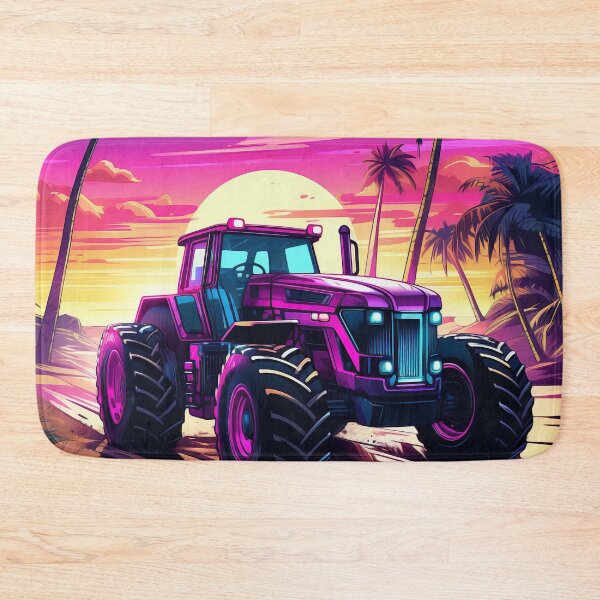 Item preview, Tractor And Palm Trees Sunset Background designed and sold by jenmountainen.