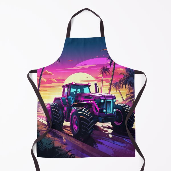 Item preview, Tractor And Palm Trees Sunset Background designed and sold by jenmountainen.