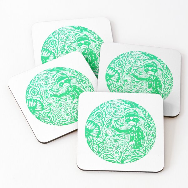 Item preview, Green Woodcut illustration designed and sold by awanos.