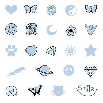 Blue Aesthetic Sticker Pack -   Aesthetic stickers, Tumblr stickers,  Cute stickers