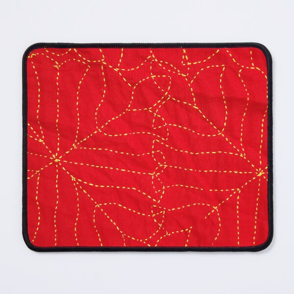 Item preview, Red and yellow Nakshi kantha or embroidered quilt designed and sold by FCEalin.