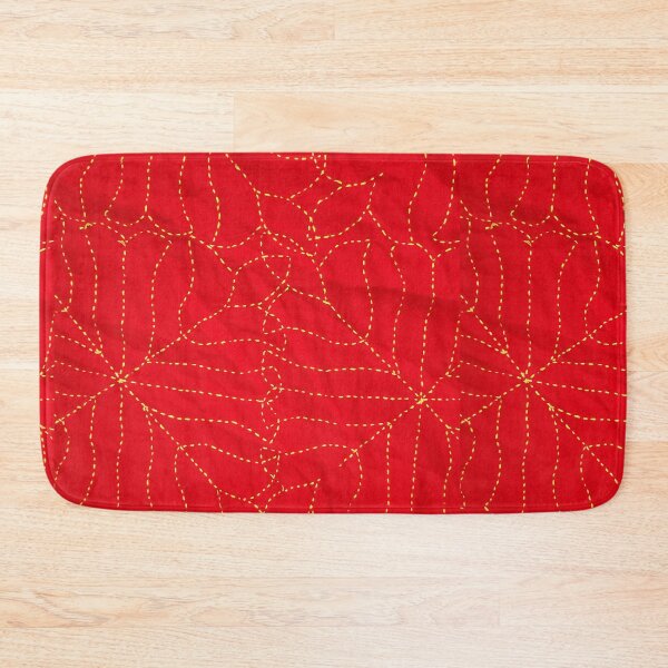 Item preview, Red and yellow Nakshi kantha or embroidered quilt designed and sold by FCEalin.
