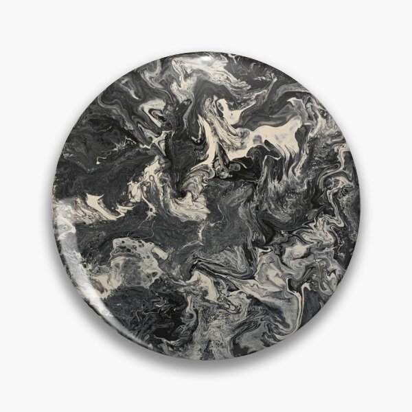 Item preview, Deep Waters, Black white and gray, abstract pour painting  designed and sold by IICents.