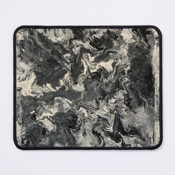 Item preview, Deep Waters, Black white and gray, abstract pour painting designed and sold by IICents.