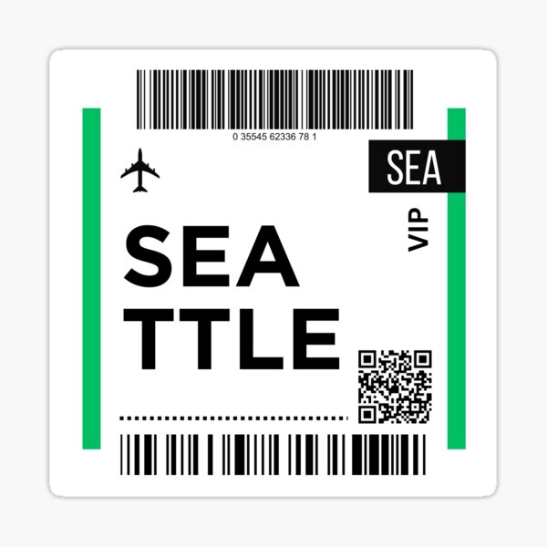 Item preview, Seattle Mini Airplane Boarding Pass designed and sold by RoamInk.
