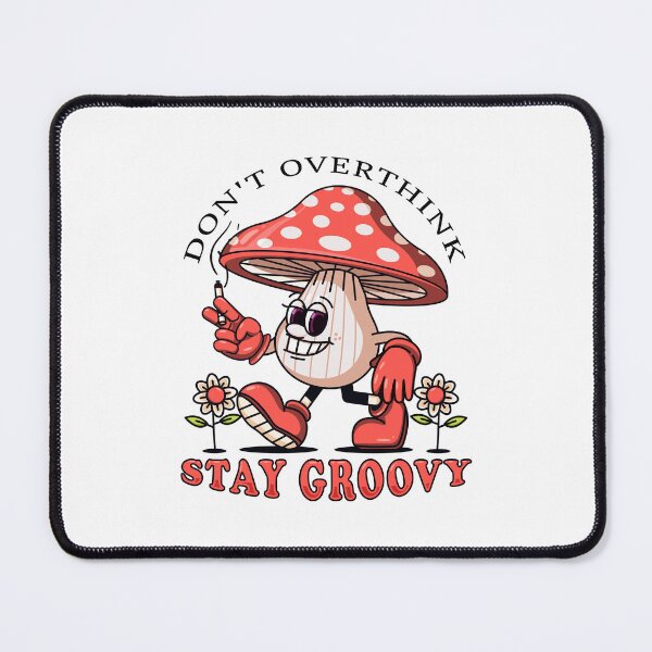 Item preview, Stay Groovy, the mushroom mascot walks casually while smoking a cigarette designed and sold by Kevyn Adha.