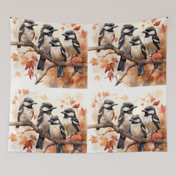 Item preview, Butcherbird , Autumn, Watercolor, designed and sold by Sunmoonlove.