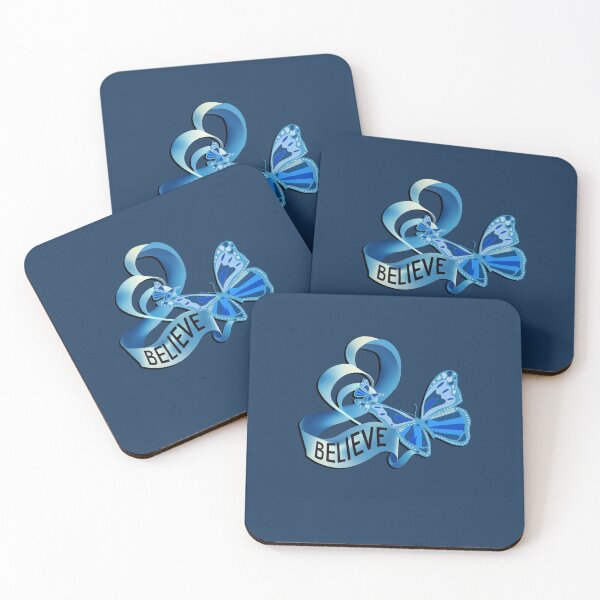 Item preview, Awareness Support I Wear Blue Inspirational Believe in the Cure Butterflies designed and sold by Cute & Sassy Custom Gifting Boutiques.