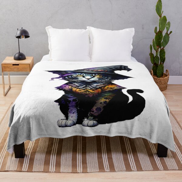 Item preview, Cute Witch cat Halloween  Hallows Eve Art  designed and sold by sdartproject.