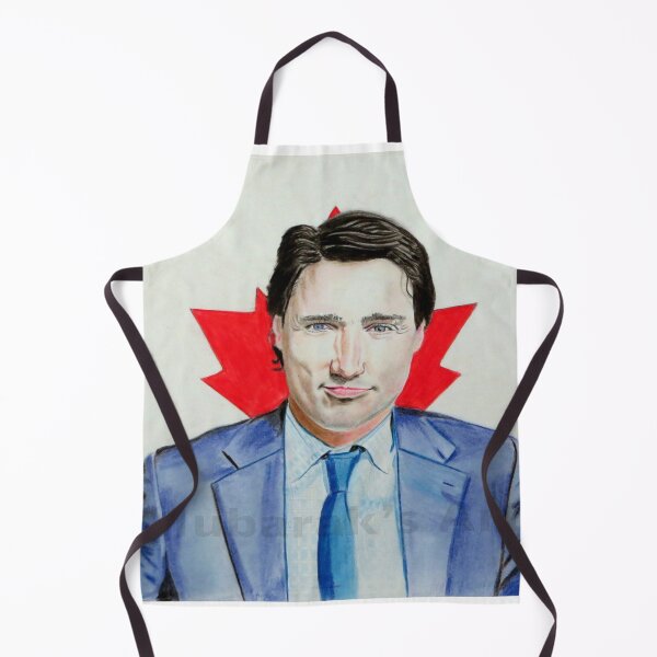 Artikelvorschau, Farbzeichnung des kanadischen Premierministers Justin Trudeau entworfen und verkauft von MubaraksArt.