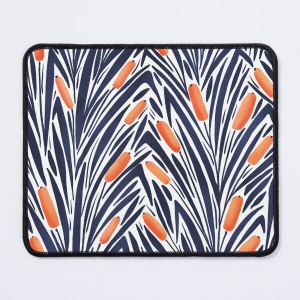 Item preview, modern botanical - cattails - collection "lake life" - orange and navy blue designed and sold by RenattaZare.