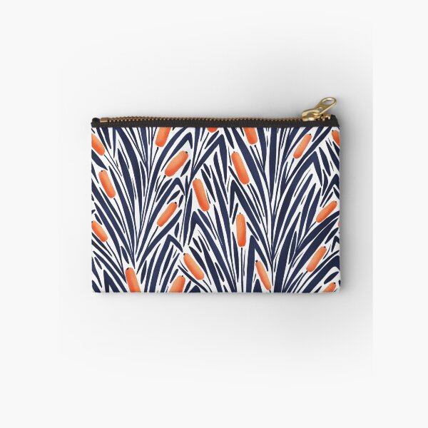 Item preview, modern botanical - cattails - collection "lake life" - orange and navy blue designed and sold by RenattaZare.