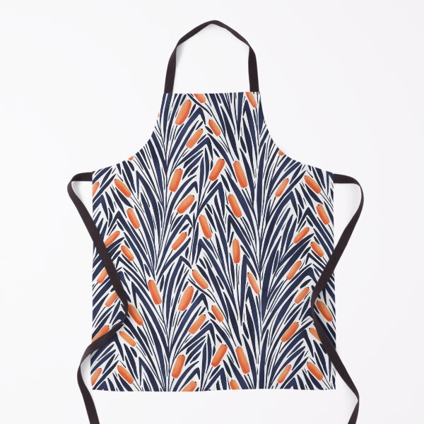 Item preview, modern botanical - cattails - collection "lake life" - orange and navy blue designed and sold by RenattaZare.