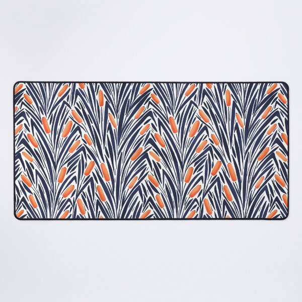Item preview, modern botanical - cattails - collection "lake life" - orange and navy blue designed and sold by RenattaZare.