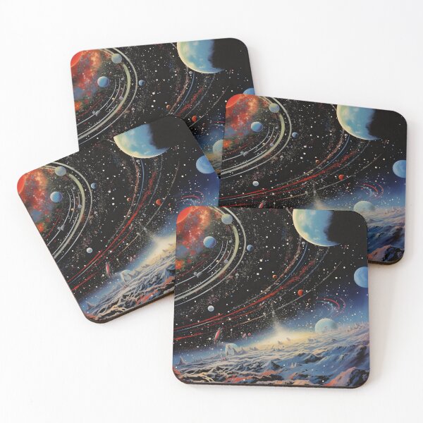 Item preview, Abstract Cosmic Landscape of Solar System, Extraterrestrial Surface, Planets and Shining Stars designed and sold by Je-we.