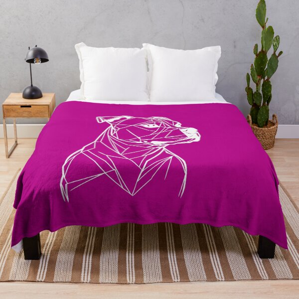 Item preview, White Line Staffy Violet Pink BG designed and sold by DiscoGypsyFish.
