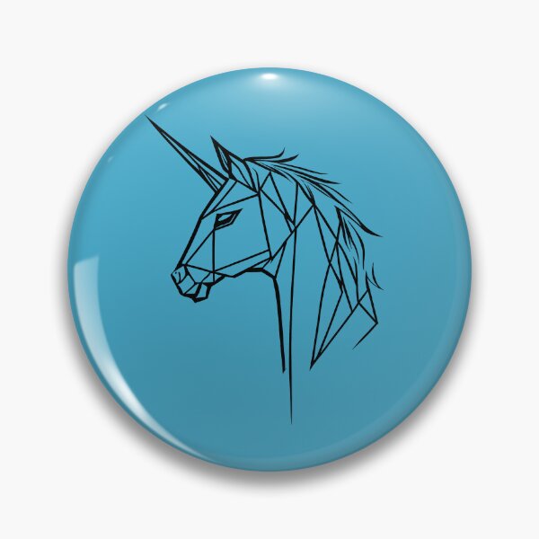 Item preview, Black Line Unicorn Viking Blue BG designed and sold by DiscoGypsyFish.