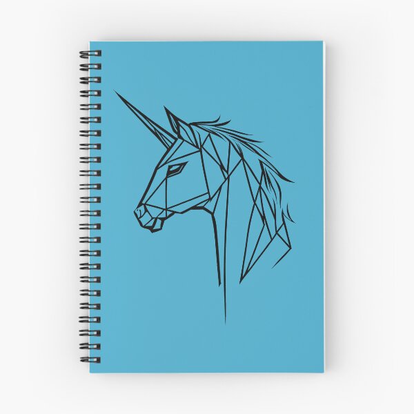Artikelvorschau, Black Line Einhorn Viking Blue BG entworfen und verkauft von DiscoGypsyFish.