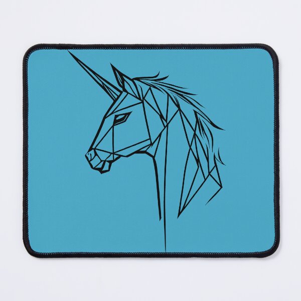 Item preview, Black Line Unicorn Viking Blue BG designed and sold by DiscoGypsyFish.