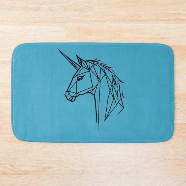 Item preview, Black Line Unicorn Viking Blue BG designed and sold by DiscoGypsyFish.