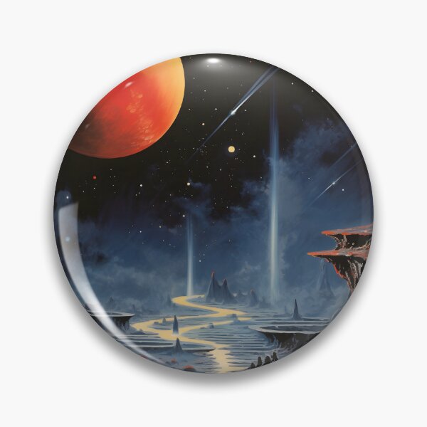 Item preview, Cosmic Landscape of Extraterrestrial Surface with Rocky Canyon, Planet and Shining Stars designed and sold by Je-we.