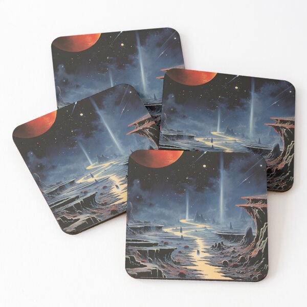 Item preview, Cosmic Landscape of Extraterrestrial Surface with Rocky Canyon, Planet and Shining Stars designed and sold by Je-we.
