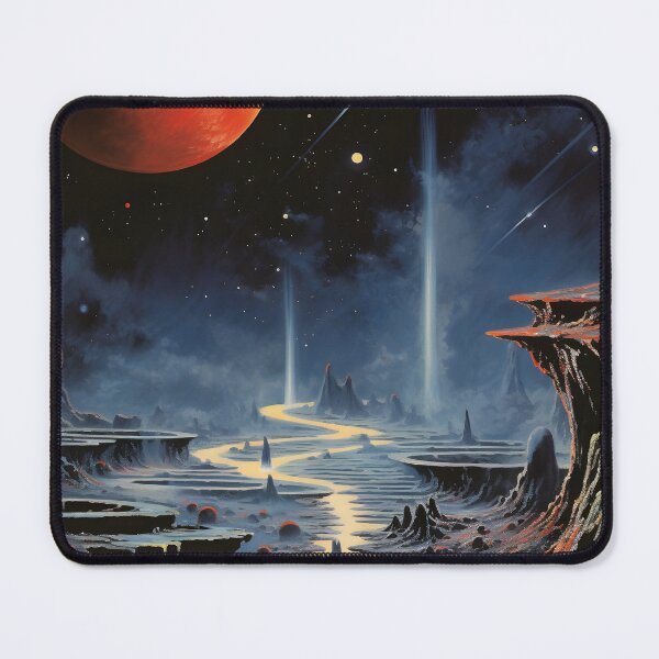 Item preview, Cosmic Landscape of Extraterrestrial Surface with Rocky Canyon, Planet and Shining Stars designed and sold by Je-we.