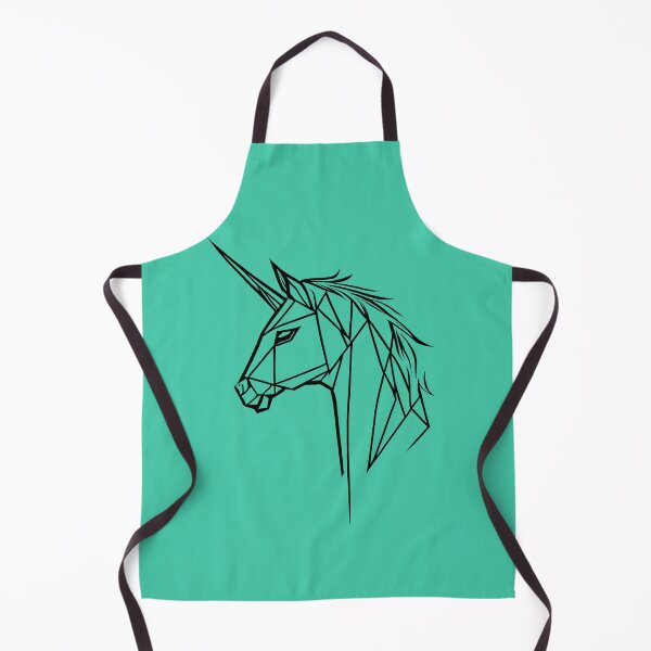 Item preview, Black Line Unicorn Shamrock Turquoise BG designed and sold by DiscoGypsyFish.